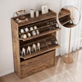 thumbnail image 3 of EDTara Armoire à Chaussures en Bois Rabattable, Organisateur de Rangement à Étagère Réglable avec Design Caché pour Entrée Ou Couloir, 3 of 7
