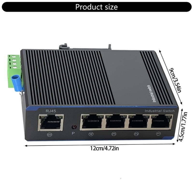 CEORPER Industrial 5 Port Gigabit Networking Switcher Metal Case DIN Rail Mount Perfect