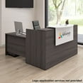 thumbnail image 4 of Arrive 72W x 72D L Reception Desk with Drawers in Storm Gray - Engineered Wood, 4 of 8