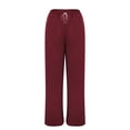 thumbnail image 3 of Clears Womens Knitted Stripe Jogger Trousers Lace-Up Elastic Waist Track Pants Athletic-Fit High Waisted Sweatpants Baggy Fit Pants Beach Gym Workout Running Casual Sports Sweatpant, 3 of 4
