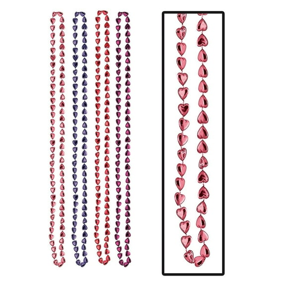 48 Pack Beistle Valentine's Day Candy Heart Bead Necklaces
