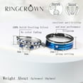 thumbnail image 4 of Adjustable size Wedding Ring Sets His And Hers Couples Women Diamond Sterling Silver Man Titanium Wedding Bands, 4 of 8