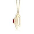 thumbnail image 2 of Angara Natural 0.23 Ct. Ruby with Diamond Halo Pendant Necklace in 14K Yellow Gold for Women with 18 Inch Cable Chain, 2 of 8