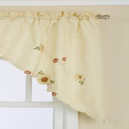Sunflower Swag - Lorraine Home Fashions Sunflower Tailored Swag Pair, 60 by 36-Inch, Multi-Color