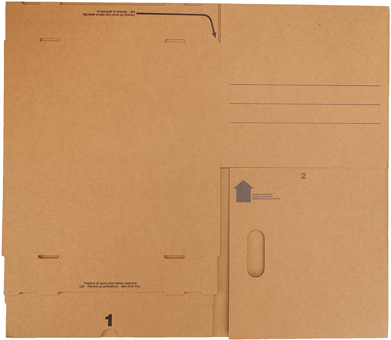Moving Boxes with Handles and Lids, 19 x 14.5 x 15.5 in, Brown, 10-Pack, Medium