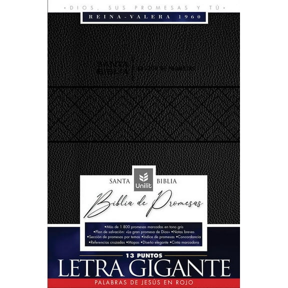 Santa Biblia de Promesas Reina-Valera 1960 / Letra Gigante - 13 Puntos / Piel Especial Con Índice / Negra // Spanish Promise Bible Rvr60 / Giant Print - 13 Points / Leathersoft with Index / Black (Oth