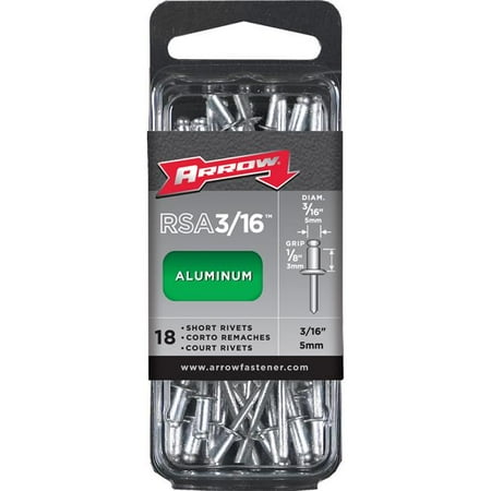 Arrow Fastener Co. RSA.19 18 Count .19 in. Short Aluminum Rivets