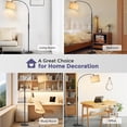 thumbnail image 2 of CNXIN Arc Floor Lamps with Remote Control and Stepless Dimmable Color Temperature and Brightness Standing Lamp with Adjustable Be, 2 of 6