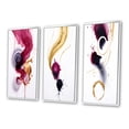 thumbnail image 3 of Designart "Fluidity Exquisite Magenta Ink Clouds V" Abstract Painting Framed Wall Art Set Of 3 - Gold Modern Frame Gallery Wall Set For Home Decor, 3 of 6