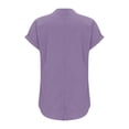 thumbnail image 5 of T-Shirts Femmes Plus Mode Décontractée Col en V Boutonné Manches Courtes avec Poches - Hontri, 5 of 5