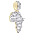 thumbnail image 2 of 10K Yellow Gold Round & Baguette Diamond Africa Map Pendant 2.05" Charm 3.84 CT., 2 of 6