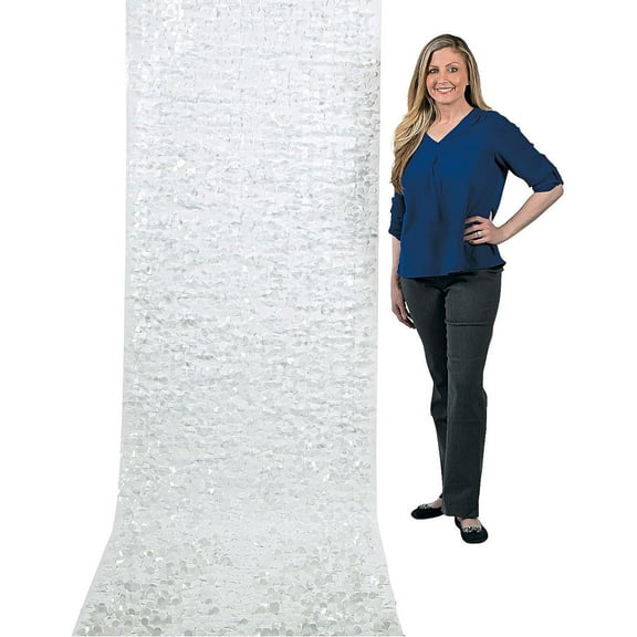 Fun Express White Floral Sheeting for Floats and Event Backdrop, 3 feet x 15 feet, Parade and Event Decor