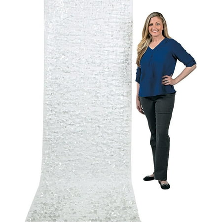 Fun Express White Floral Sheeting for Floats and Event Backdrop 3 feet x 15 feet Parade and Event Decor