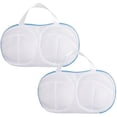 thumbnail image 1 of HAYANLarge Bra Washing Bags for Laundry, 2 Pack Upgraded Bra Laundry Bags Mesh Women Brassiere Underwear Wash Bags with Handle and Zipper for Delicates Lingerie Washing Machine (Blue), 1 of 1