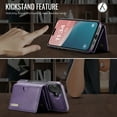 thumbnail image 2 of Allytechgroup Wallet Case for iPhone 16, PU Leather Wallet Case with Detachable Cards Holder Kickstand Support Wireless Charging Shockproof Protective Bumper for Women Men, Purple, 2 of 11