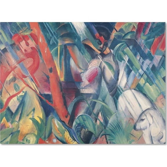 Trademark Fine Art Franz Marc In the Rain 1912 Canvas Wall Art - 14x19