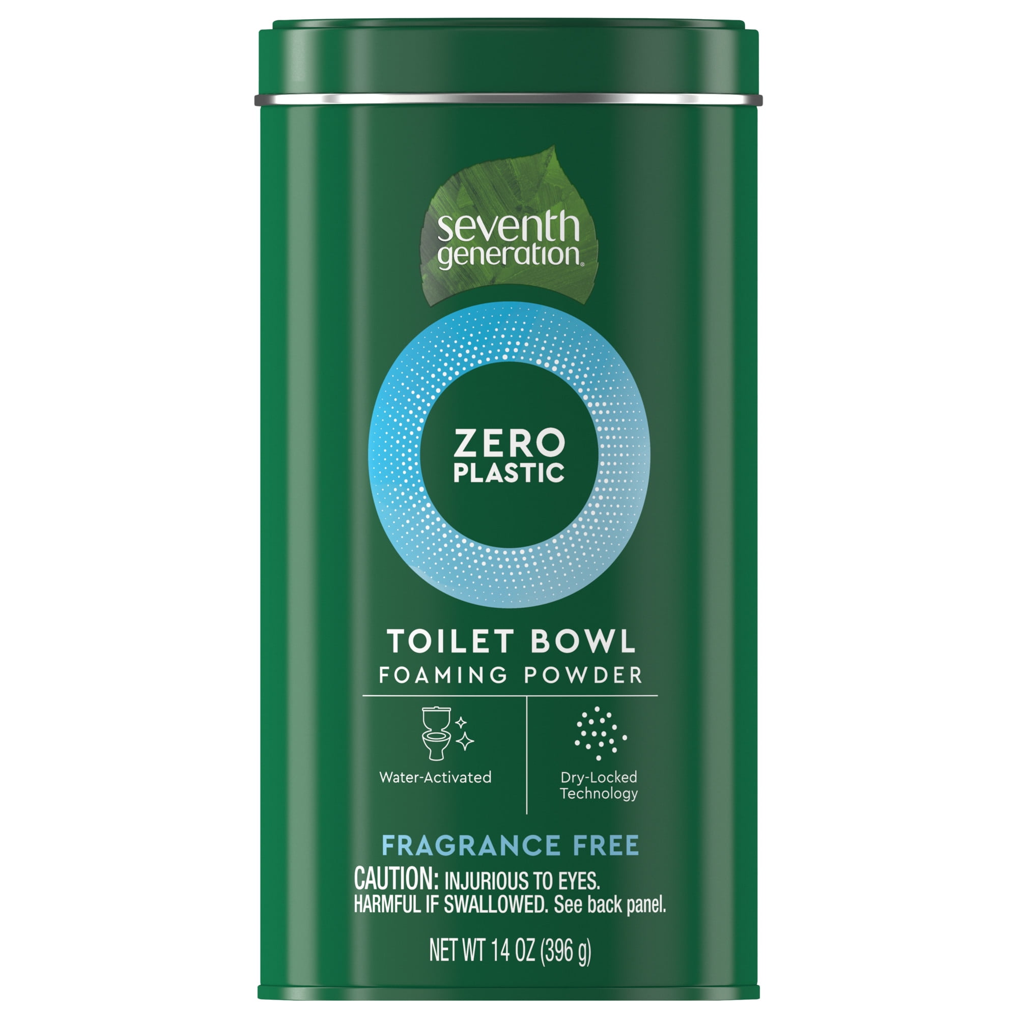 Seventh Generation Zero Plastic Toilet Bowl Powder Foaming Cleaner Fragrance Free 14 oz