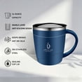 thumbnail image 2 of 16oz Stainless Steel Insulated Coffee Mug with Handle Double Wall Vacuum Travel Mug Tumbler Cup with Sliding Lid (Blue), 2 of 8