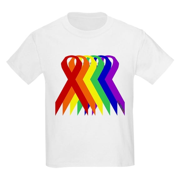 CafePress - Ribbons For All Kids Light T Shirt - Light T-Shirt Kids XS-XL