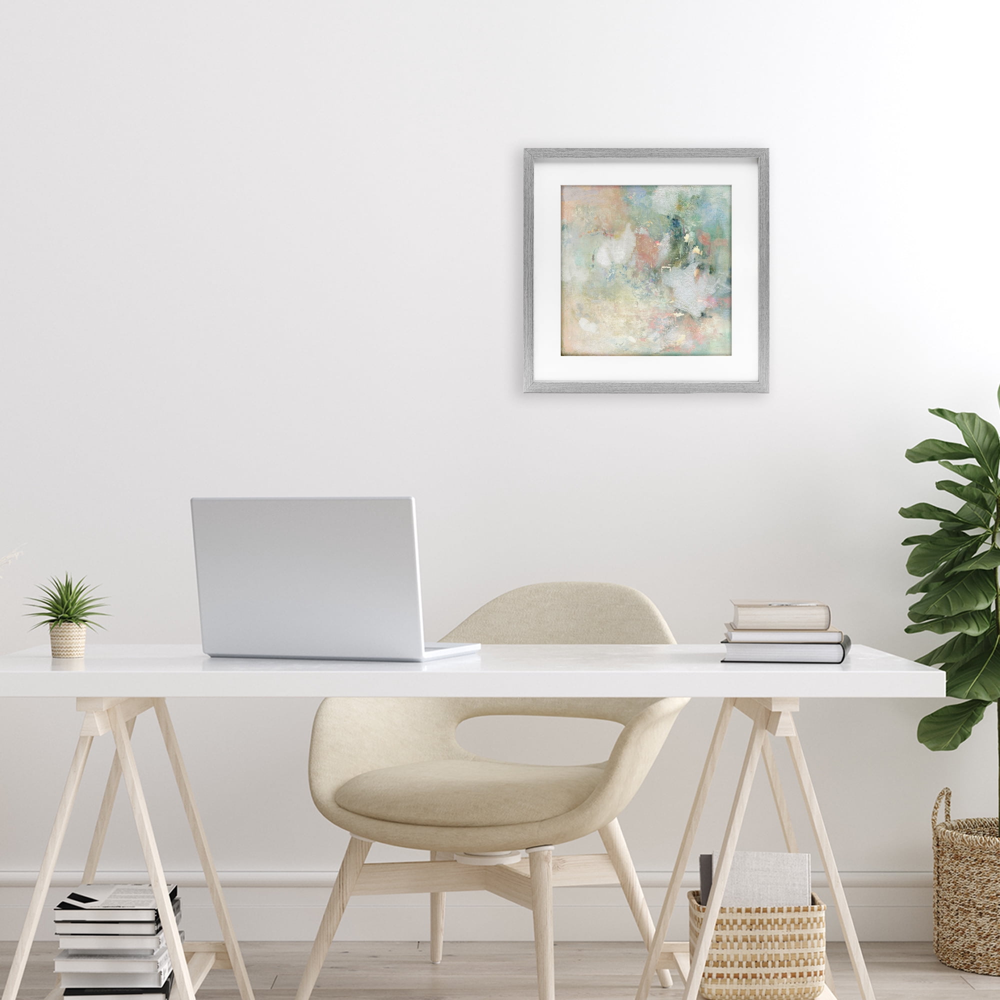 Stupell Industries Serene Pastel Brushstroke Harmony Gray Framed Print Under Glass, design by Carol Robinson