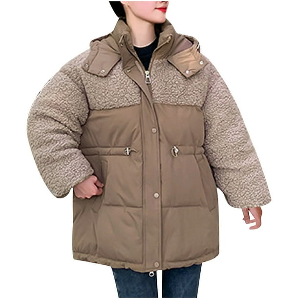 Parkas de manga larga para mujer, ropa de algodón, ropa de algodón con capucha para mujer, ropa de algodón de plumón para mujer, abrigo de algodón para mujer.