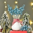thumbnail image 5 of Gomaty 20 Pack Christmas Glitter Berries Stems, 8 Inch Champagne Artificial Christmas Picks for Christmas Tree Ornaments, DIY Xmas Wreath, Crafts, Holiday and Home Decor (Light Blue), 5 of 8