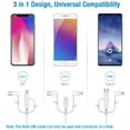 thumbnail image 4 of onn. 3 ft Tri-Tip to Lightning Micro USB Cable, White, 4 of 7