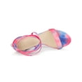 thumbnail image 4 of BLISSFUL STEP Women's Sandals Tie Dye Strappy Block Heels Lace up Sandals Pink 7, 4 of 7