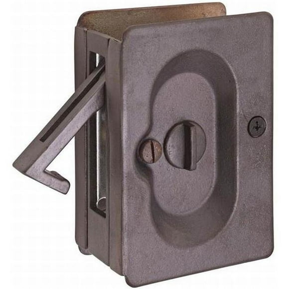Emtek 2102MB Privacy Pocket Door Lock, Medium Bronze