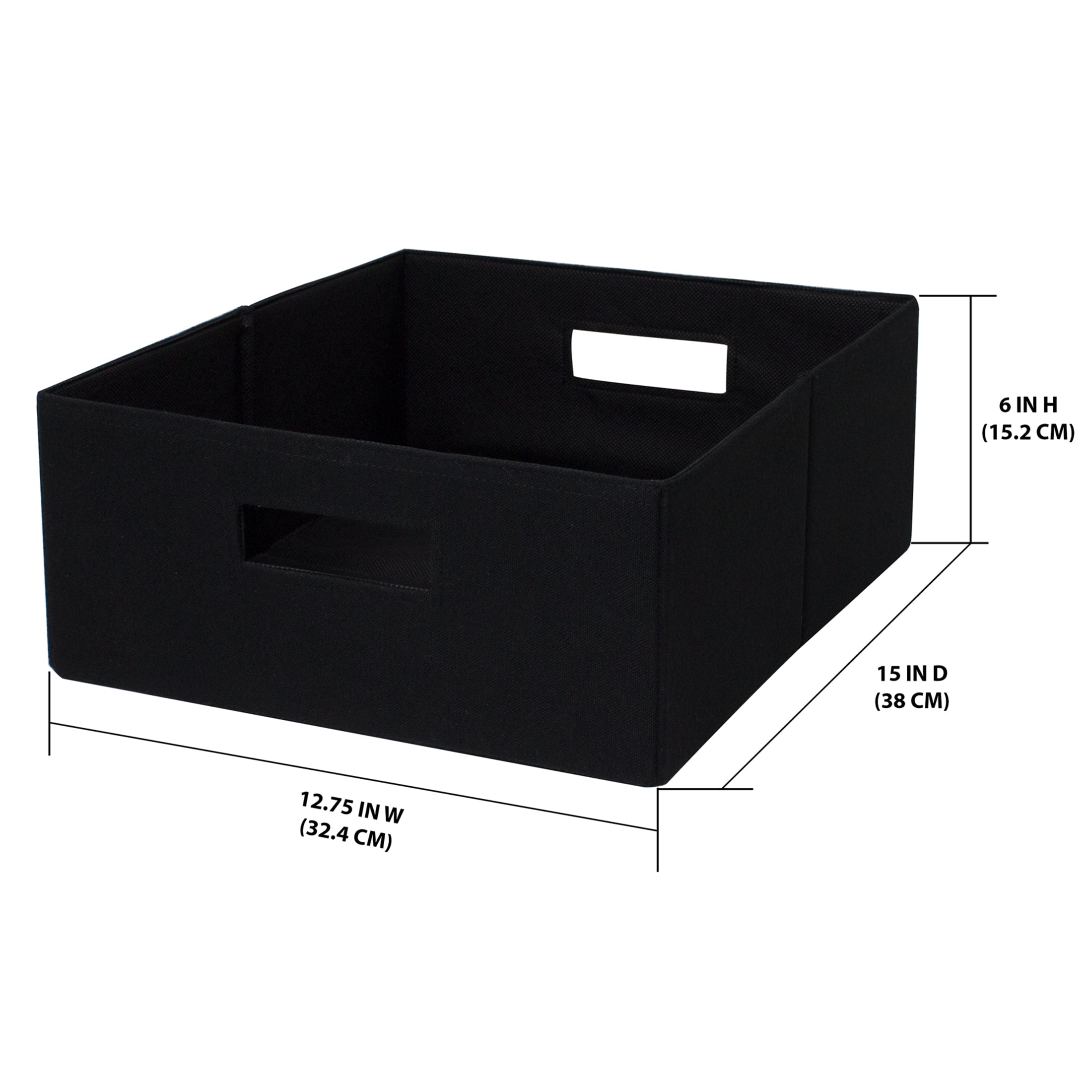 watanababyページ‼️マッドブラック３段BOX Better Homes & Gardens Half-Size Fabric Storage Bin, Black