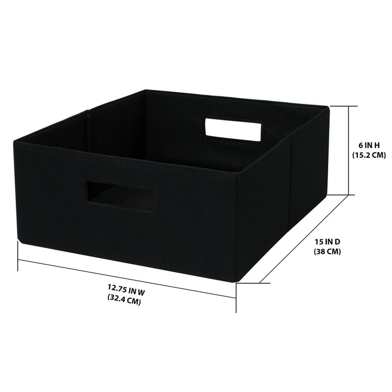 Better Homes & Gardens Half-Size Fabric Storage Bin, Black