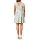 thumbnail image 3 of Vestido de Tweed a Cuadros INSPIRE CHIC para Mujer, Cuello Redondo, Manga Corta, Corte A, Vestidos Vintage Plisados XL Verde Blanco, 3 of 6