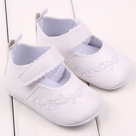 

SUPERHOMUSE Newborn Baby Girls PU Leather Princess Crib Shoes Infant Soft First Walkers 0-12M