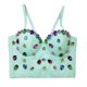 thumbnail image 1 of Women Spaghetti Strap Push Up Padded Corsets Camisole Colorful Rhinestones Beaded Fish Boned Bustier Crop Top Clubwear 40, 1 of 5