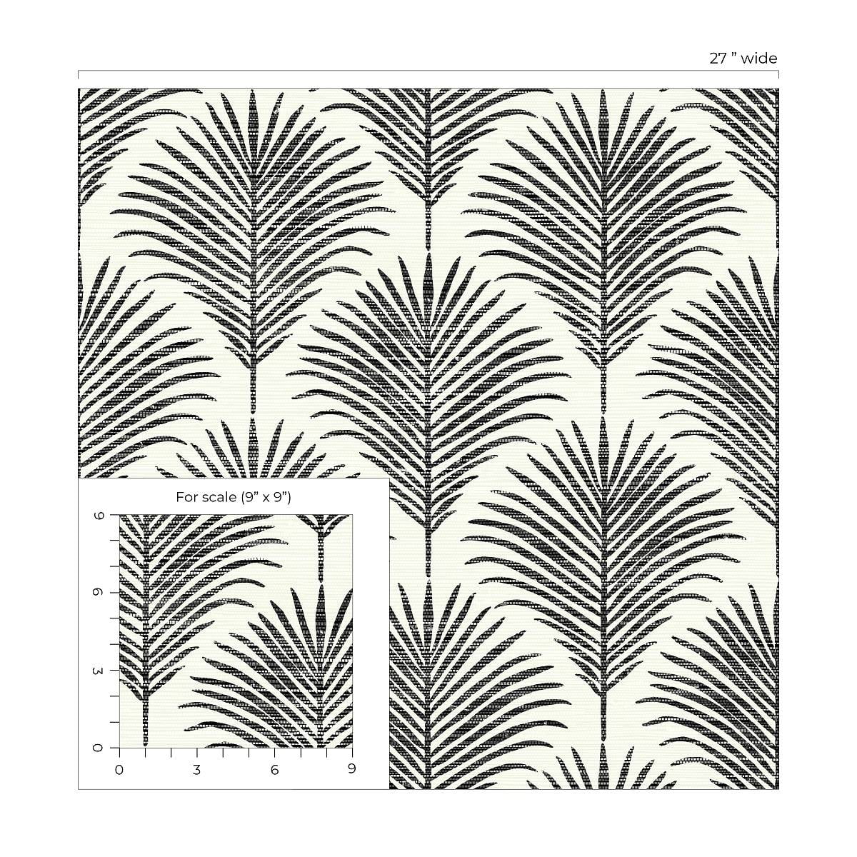 NextWall Inkwell & Off-White Grassland Palm Peel and Stick Wallpaper