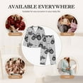 thumbnail image 7 of Picia Gray Tractor Pattern Women’s Long-Sleeve Sleepwear Set - Soft 2-Piece Loungewear with Pockets, Comfy PJs for Relaxing Nights-Large, 7 of 7
