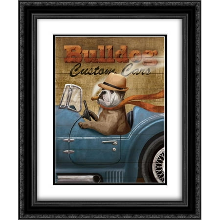- Bull Dog Custom 2x Matted 20x24 Black Ornate Framed Art Print by Knutsen, Conrad