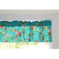 thumbnail image 2 of Cotton Window Valance Floral Print 58 Inch Wide Vintage Floral Large Roses Teal, 2 of 4