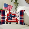 thumbnail image 2 of Independence Day Pillow Covers Blue Red Buffalo Plaid Stars and Stripes American Flag Truck Throw Pillow Cases 12x20 Inch Patriotic U.S. Flag 4th of July Home Decor Cushion Cover for Sofa Couch, 2 of 6