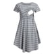 thumbnail image 5 of Sonducket Vestido de enfermería Vestido de rayas de manga corta Trajes de mujer que amamanta Vestidos Gris XXL, 5 of 6
