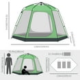 thumbnail image 3 of Outsunny 6 People Instant Automatic Camping Tent, 2-Tier Fabric Backpacking Tent with 4 Windows 2 Doors Portable Carry Bag for Fishing Hiking, Green, 3 of 10