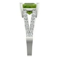 thumbnail image 3 of Clara Pucci 14K White Gold Solid Gold Peridot Solitaire with Accents Anniversary Ring for Women - 2.48 cttw Princess Cut, 3 of 8