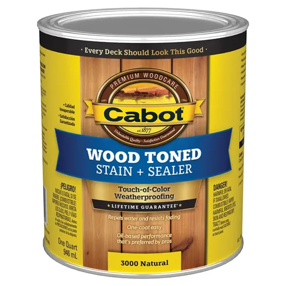 4-Pack of 1 qt Cabot 3000 Natural Wood Toned Deck & Siding Stain