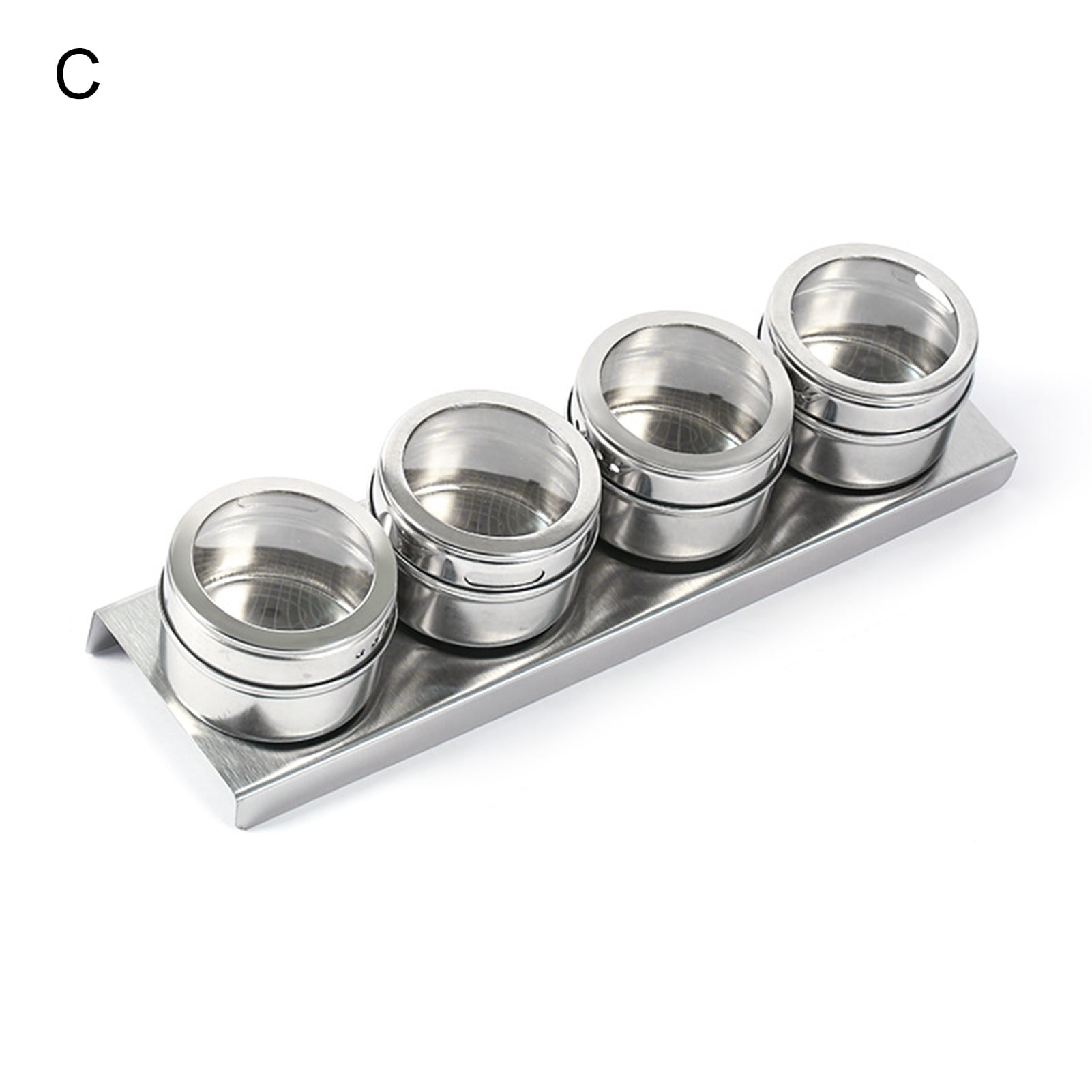 Xwq 1 Set Eco-Friendly Spice Jar Rust-proof Stainless Steel Magnetic Spice Organizer Box for Home