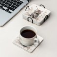 thumbnail image 4 of Drink Coasters Set Of 4 With Holder Cute Little Kitten Surrounded By Butterflies Flying In All Directions Water Absorbent Ceramic Coasters Tabletop Protection,Suitable For Various Cup,Home Decor, 4 of 4
