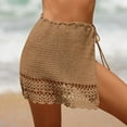thumbnail image 4 of HAiming Women's Elastic Waist Crochet Cover up Skirt Summer Trendy Boho Hollow out Swimwear Mesh Beach Mini Skirt, 4 of 5