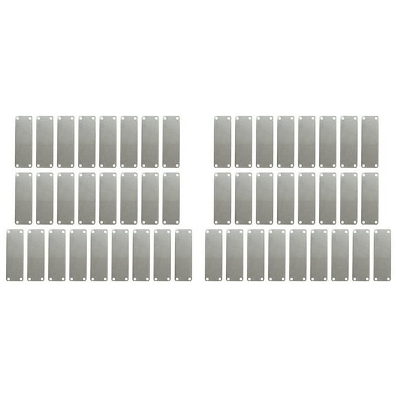 50 Pack Stainless Steel Engraving Blank Tags Rectangle Stamping Blanks with 4 Holes 1Inchx3Inch,50 x engraving blanks,Silver