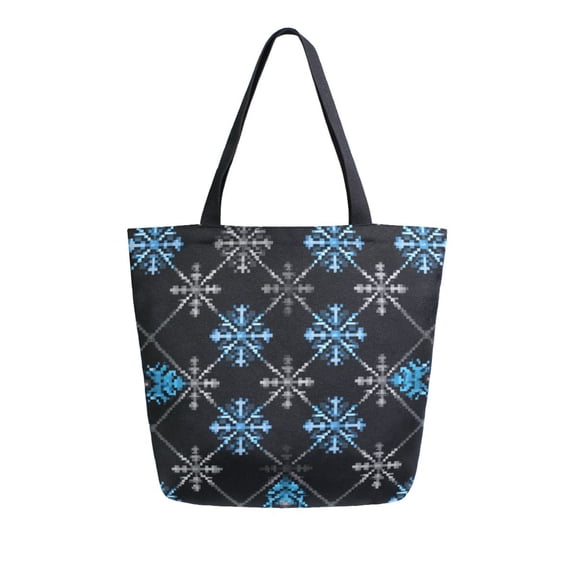 Canvas Tote Bag Large Canvas Bag 13.5x5.1x15 Inch Shopping Canvas Bag Suitable For Outing Shopping Travel Out Of Large Capacity Storage Beautiful Blue Snowflake