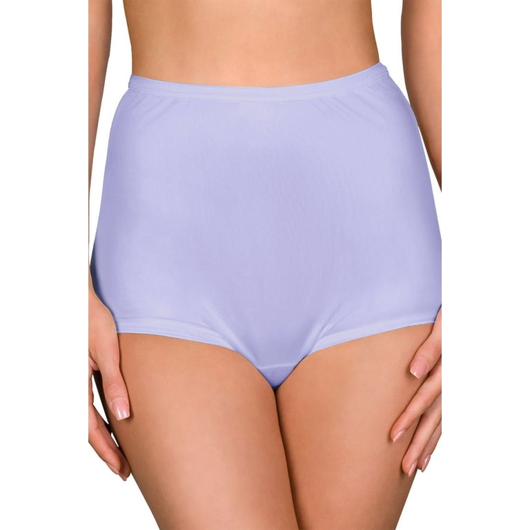 Shadowline Women's Hidden Elastic Nylon Full Brief Panty 3-Pack
