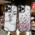 thumbnail image 4 of Funda de teléfono con corazón de amor, carcasa de silicona suave con flores para iPhone 11, 15 Pro, 13, 12, 14 Pro Max, 12 Mini, XR, XS, X, 7, 8 Plus, SE, 4 of 5